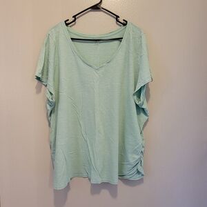 Lane Bryant Mint V-Neck Short Sleeve Top
